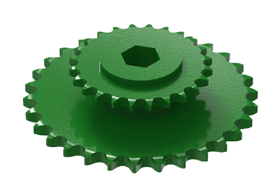 AE74598 Pigeon de doble cadena, 24 y 30 dientes para tractor John Deere